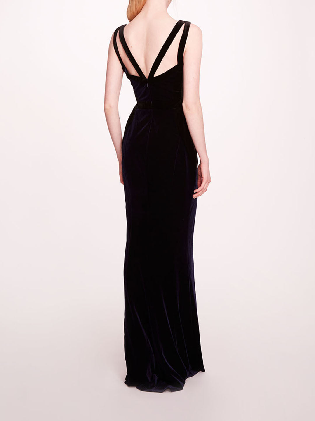 Sleeveless Velvet Column Gown | Marchesa