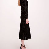Velvet Burnout Midi Dress