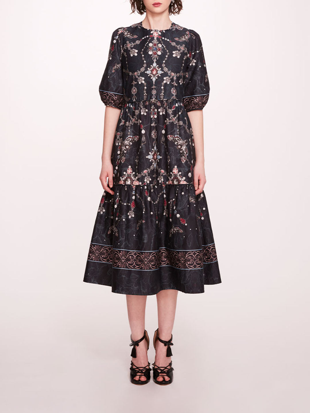 Printed Poplin Midi Dress | Marchesa