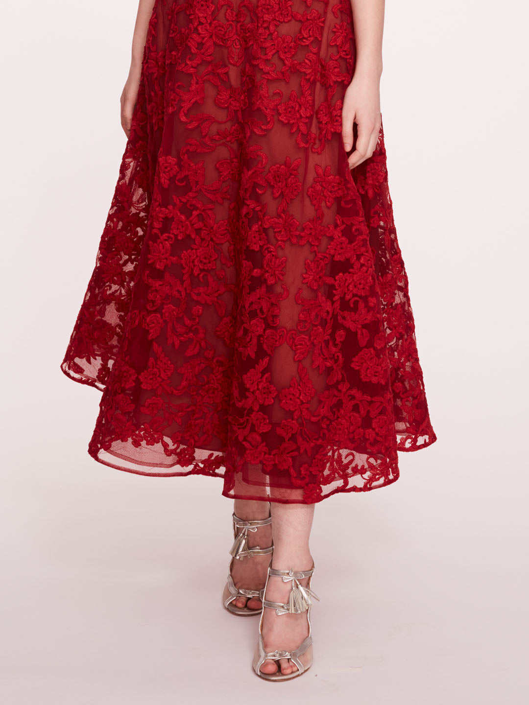 Strapless Corded Midi Dress – Marchesa