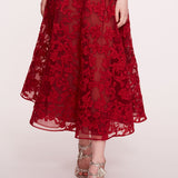 Strapless Corded Midi Dress