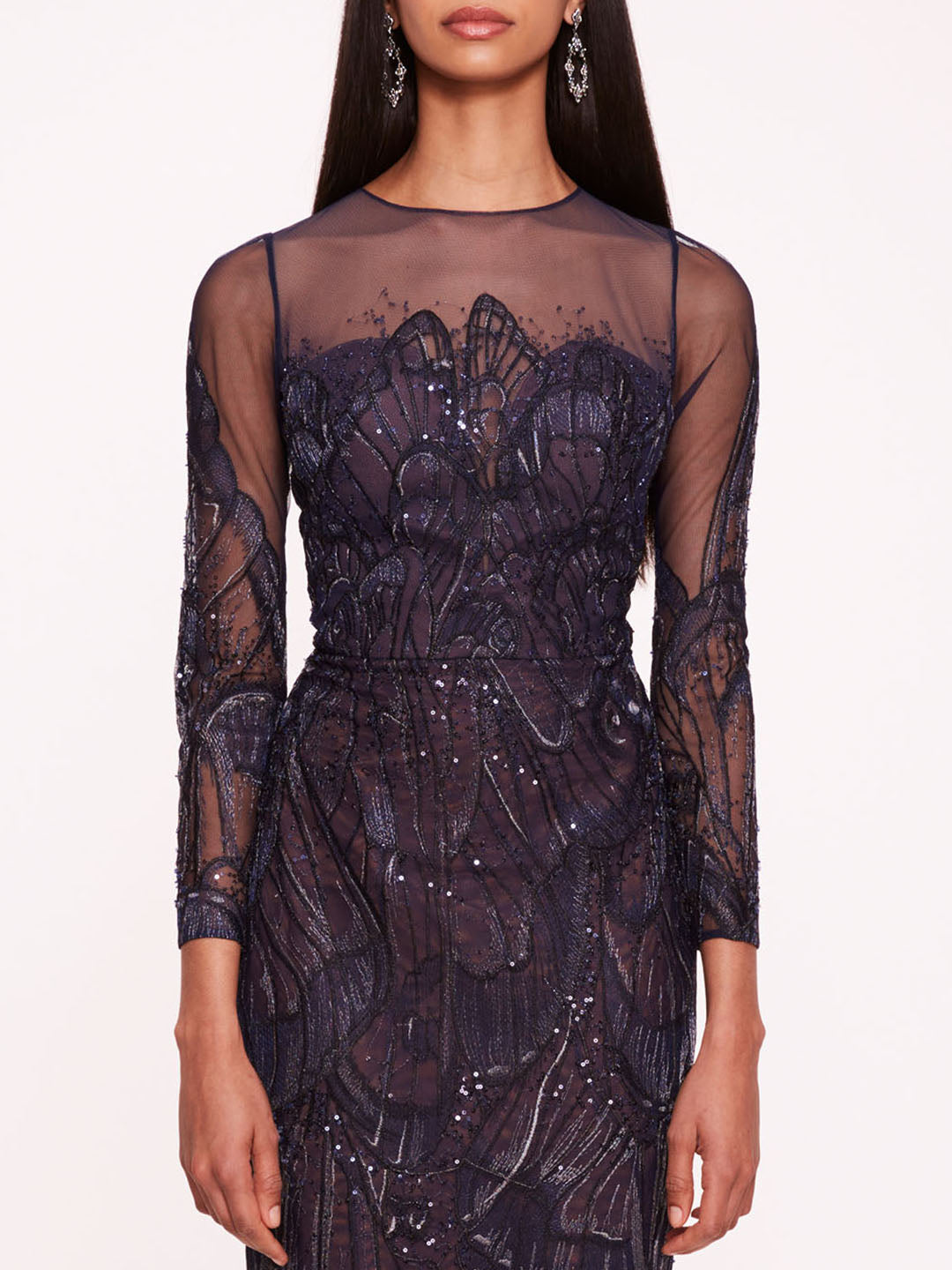 Winged Symphony Midi Dress – Marchesa Winged Symphony Midi Dress – Marchesa