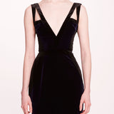 Sleeveless Velvet Column Gown | Marchesa