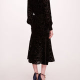 Velvet Burnout Midi Dress