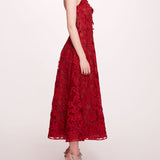 Strapless Corded Midi Dress