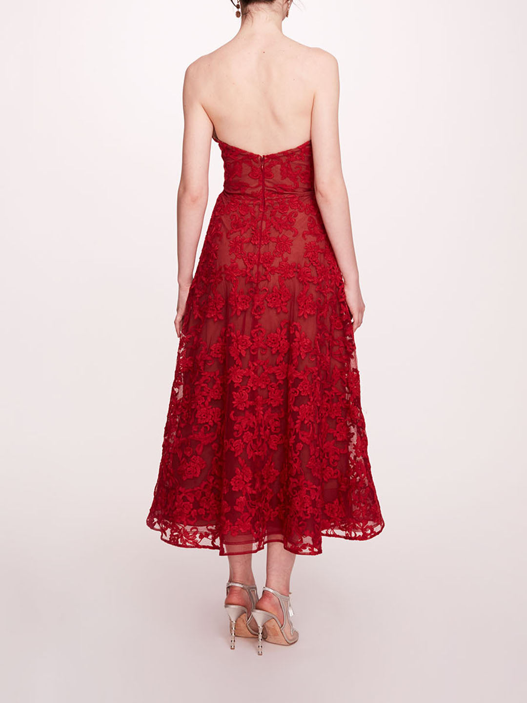 Strapless Corded Midi Dress – Marchesa - Main Image