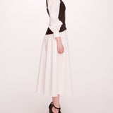 Faux Leather Poplin Corset Dress | Marchesa