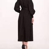 Poplin Midi V-Neck Dress | Marchesa