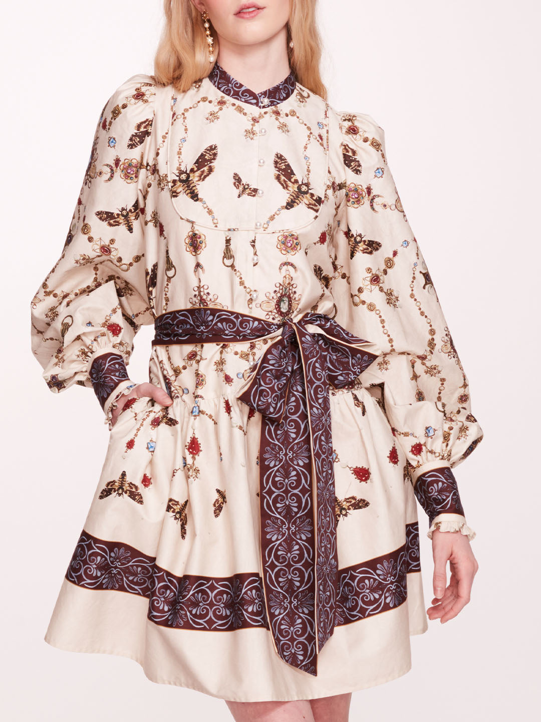 Printed Poplin Mini Dress | Marchesa