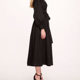 Poplin Midi V-Neck Dress | Marchesa