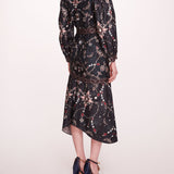 Printed Poplin Wrap Midi Dress