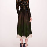 Viscose Georgette V-Neck Dress | Marchesa