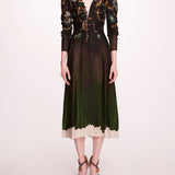 Viscose Georgette V-Neck Dress | Marchesa