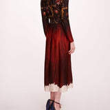 Viscose Georgette V-Neck Dress | Marchesa