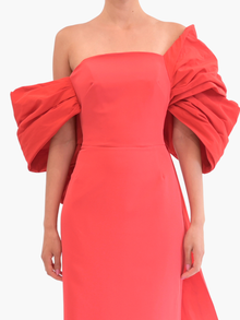 Taffeta Sleeve Column  Gown