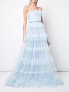 3D Floral Tulle Ballgown Marchesa