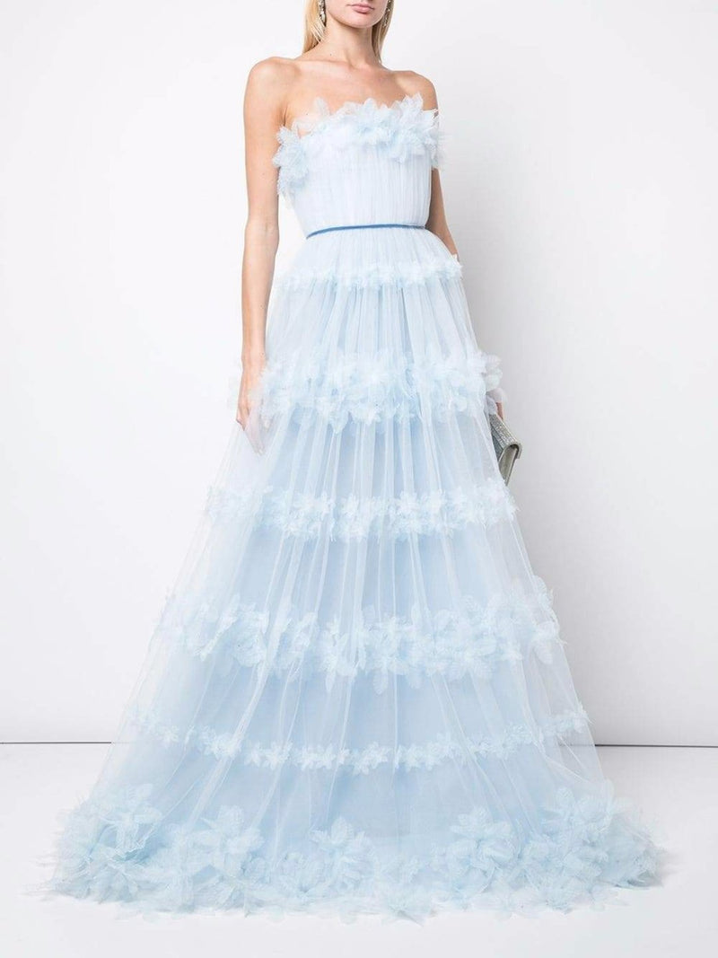 3D Floral Tulle Ballgown Marchesa