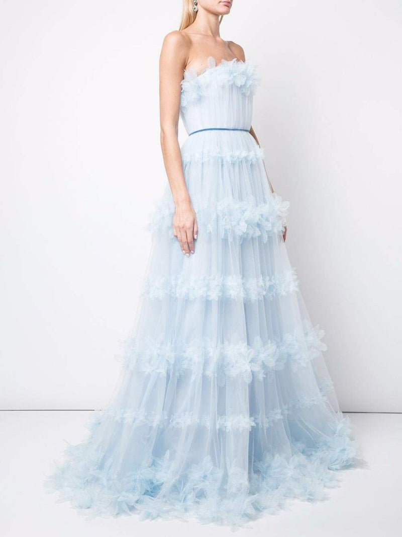 3D Floral Tulle Ballgown Marchesa
