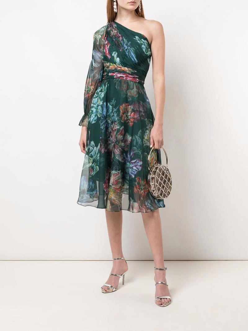 Wrapped Body Aline Cocktail Dress Marchesa