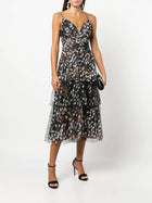 Tiered Printed Dress Marchesa