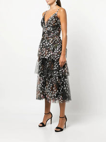 Tiered Printed Dress Marchesa