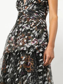 Tiered Printed Dress Marchesa