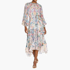 Reverie Belted Ruffle Midi Dress