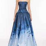 Floral Printed Mikado Gown