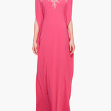 Embroidered Crepe Kaftan Gown