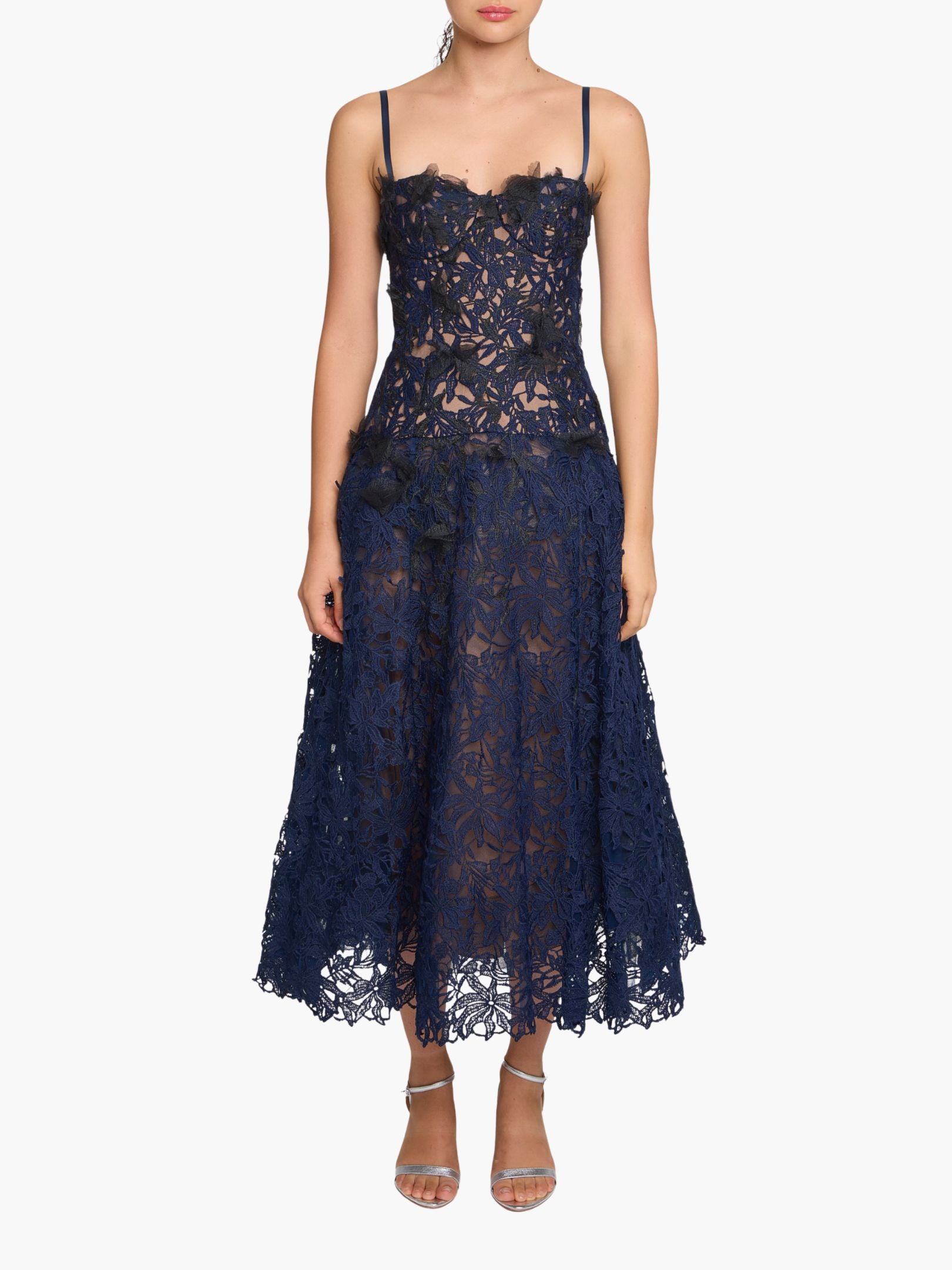 Vivarium Vines Lace Guipure A-line Midi Dress