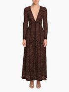 Victorian Corded Lace Deep V Button Maxi Dress