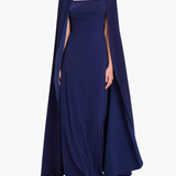 Embellished Cape Gown