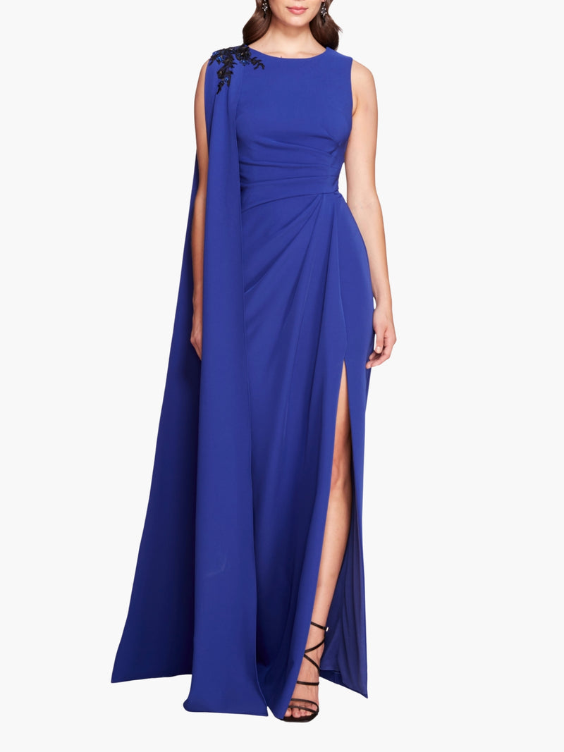 Sleeveless Draped Evening Gown