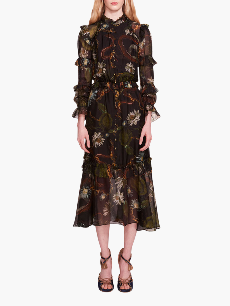 Silk Lily Midi Dress