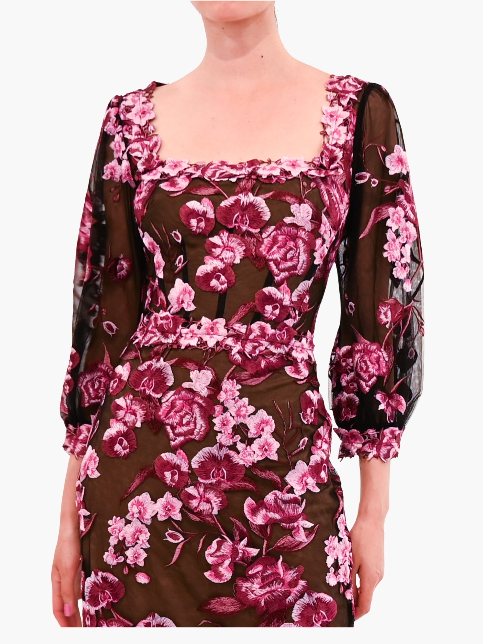 Bronix Botanicals Long Sleeve Midi Dress