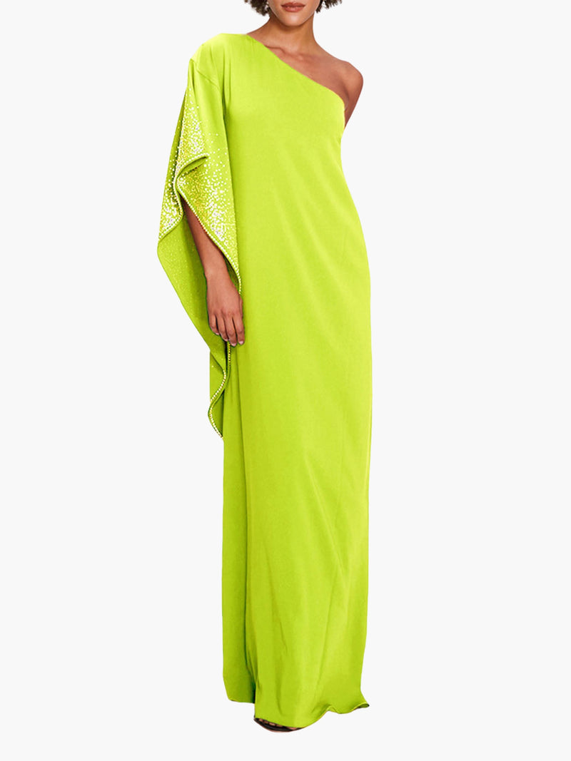 One Shoulder Kaftan Gown