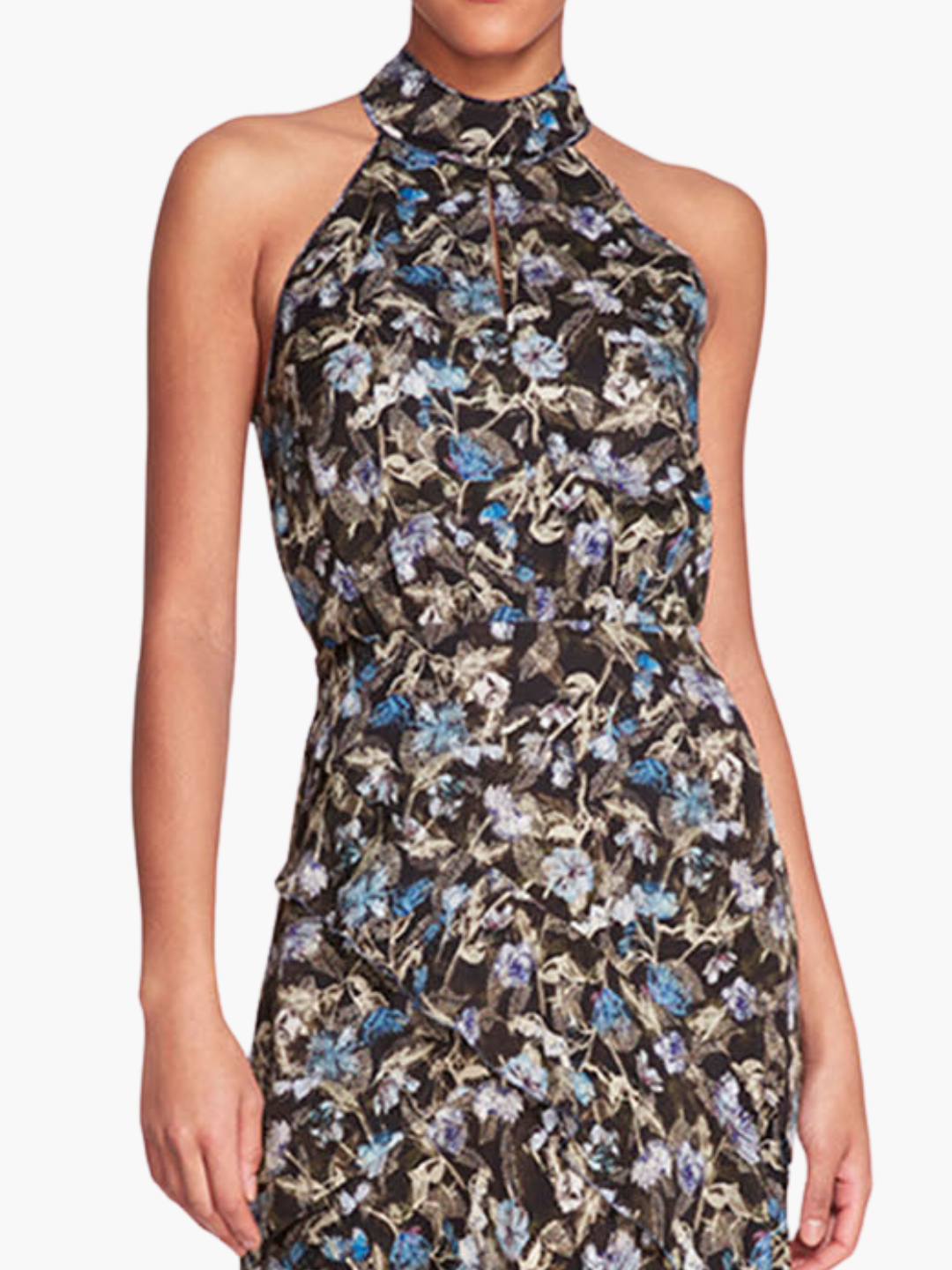 Magnolia Printed Viscose Halter Midi Dress
