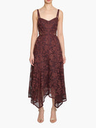 Victorian Corded Lace Ribbon Strap Handkerchief Hem Midi Dress