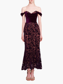 Velvet Cutwork Midi Dress