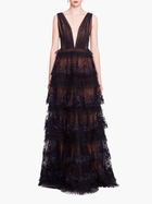 Tiered Terrarium V-Neck Gown