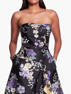 Strapless Floral Gown