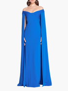 Off Shoulder Caped Column Gown
