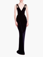 Velvet Sleeveless  Column Gown