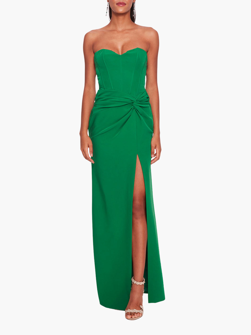 Twist Crepe Column Gown