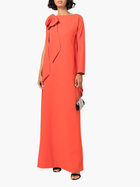 One Arm Draped Crepe Kaftan With Bow
