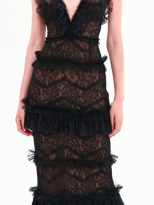 Chantilly Lace Tiered Gown