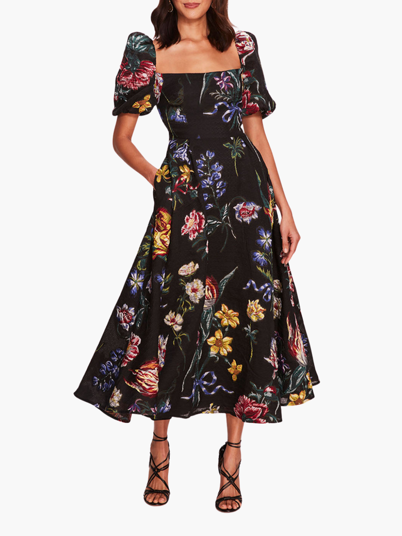 Alexander Bubble Sleeve Midi Dress