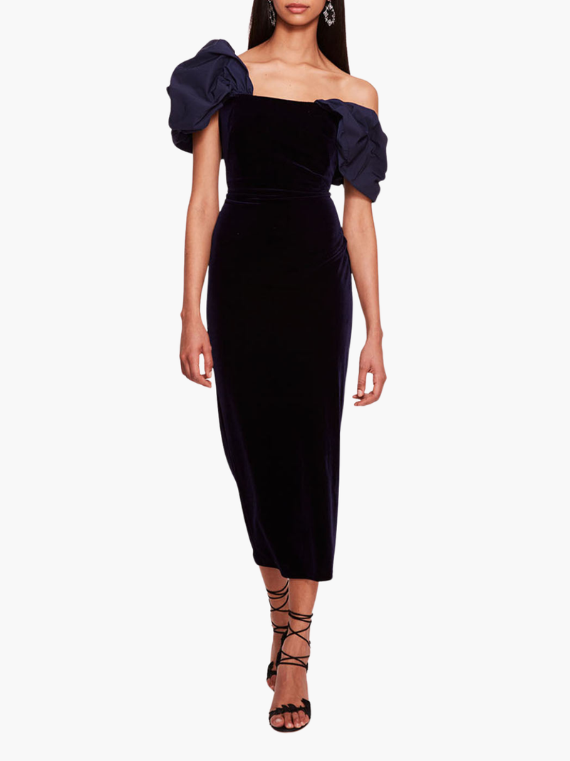 Mirrored Lace Floral Midi Dress