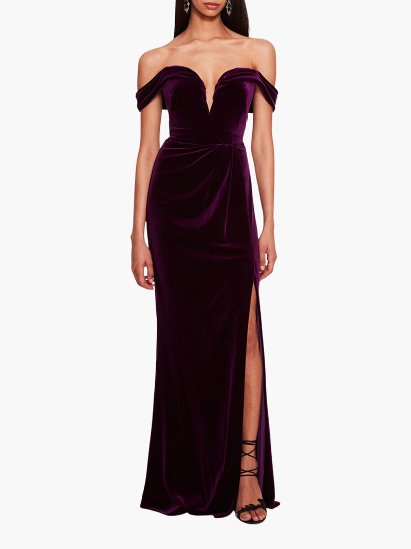 Plunging Velvet Gown