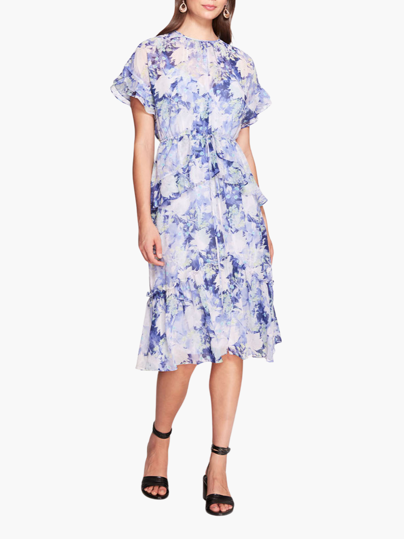 Lita Chiffon Midi Ruffle Dress